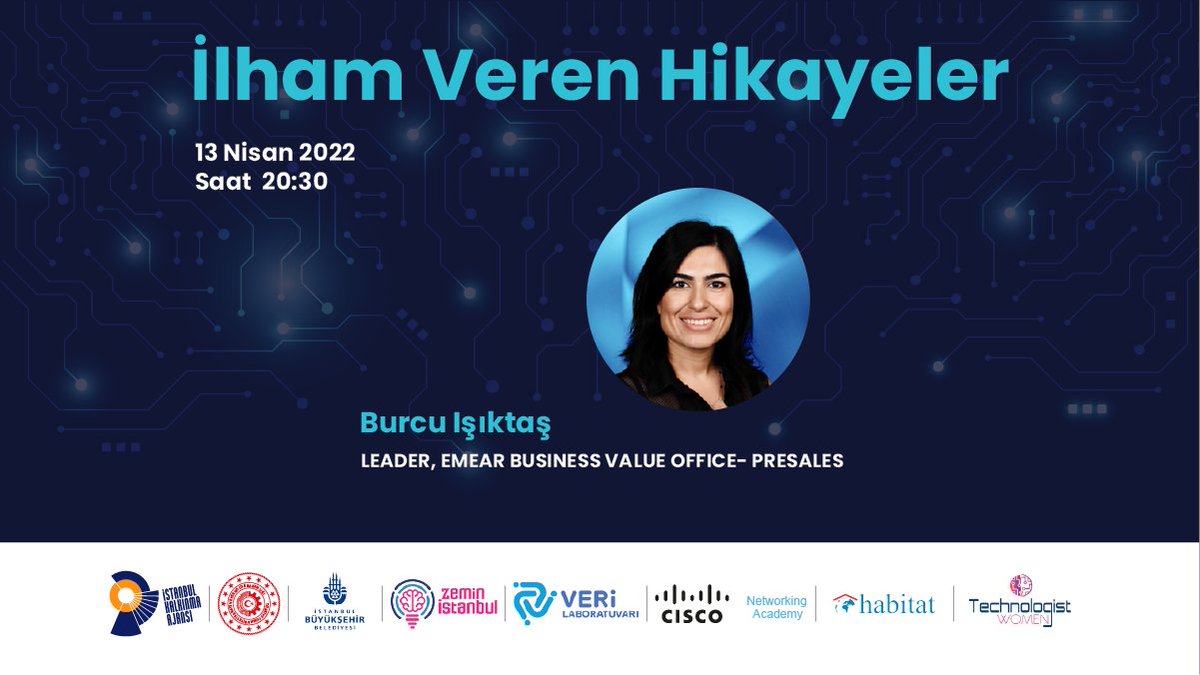 ibbtechistanbul's tweet photo. Geleceğin meslekleri odağında sektörün ihtiyaç duyduğu network güvenlik uzmanlarının yetiştirilmesi amacıyla başlattığımız “Network Security” eğitimlerimizin online etkinlik konuğu Cisco’da uzun yıllardır farklı roller üstlenen Kıdemli Yönetici Burcu Işıktaş. https://t.co/A71ZgpjAei