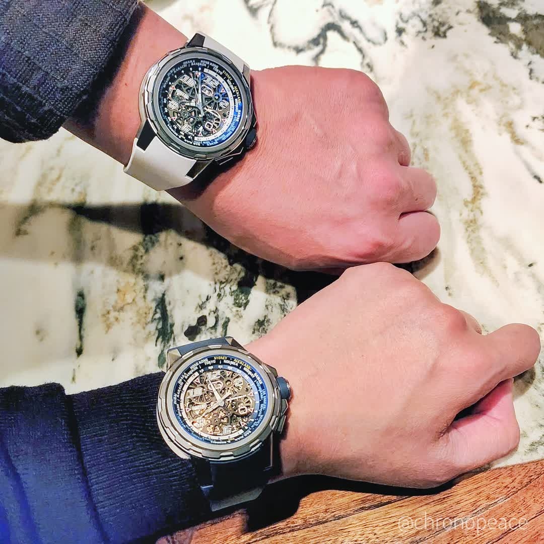 chronopeace's tweet photo. 友人にリシャールミルRM63-02が納品されたので、お祝いにお揃いでディナーに行って参りました。これも腕時計趣味の楽しみ方のひとつですね。 Dinner GTG with my buddy matching Richard Mille RM63-02.
⠀
#richardmille #rm6302 #リシャールミル https://t.co/ro1P1m6gTO