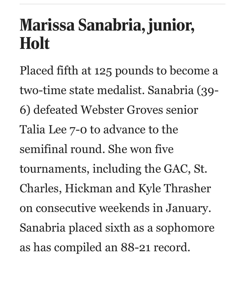 HoltADOffice's tweet photo. Congrats to Marissa Sanabria for being named STL Post-Dispatch 2nd Team All Metro! https://t.co/YITLlNZkmG
