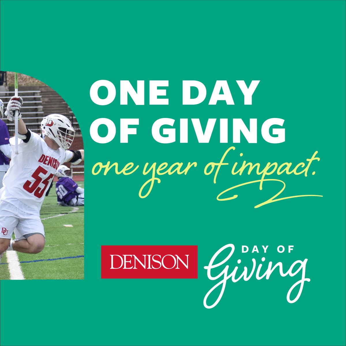 DenisonLacrosse's tweet photo. Today is the Denison Day of Giving! Your support improves the student-athlete experience for the men in our program. Be sure to put "Men's Lacrosse" in the additional info box. Link in bio. #denisonproud https://t.co/lhwFq4Dfwq