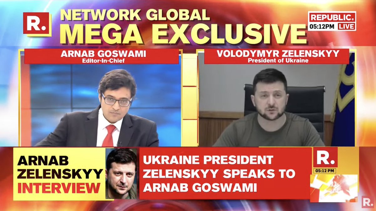 When I say we are the game changer. I meant it. Republic is the only global channel to interview Ukrainian president @ZelenskyyUa 
#ArnabZelenskyyInterview 
#presidentzelenskyy 
#RepublicExclusive