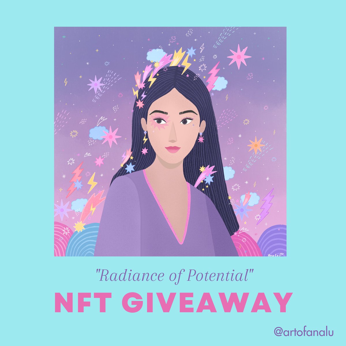 artofanalu's tweet photo. 🌟✨ First Solo NFT Giveaway! ✨🌟

Giving away "Radiance of Potential" of Interstice

💖 Like/RT
🦋 Follow @artofanalu
🌙 Tag 3 Friends
💫 Answer the question "How're you feeling today?" 

Winners will be announced on Sunday, 10AM UTC . 

#NFTGiveaway #NFTCommunity #WomeninNFTs https://t.co/iXPSkfsvgm