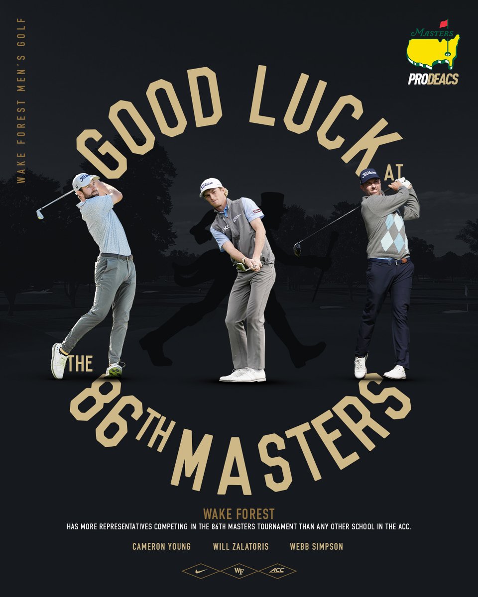Wishing our guys luck at #TheMasters 

🎩 <a href="/webbsimpson1/">Webb Simpson</a> 
🎩 Cameron Young
🎩 <a href="/WillZalatoris/">Will Zalatoris</a>