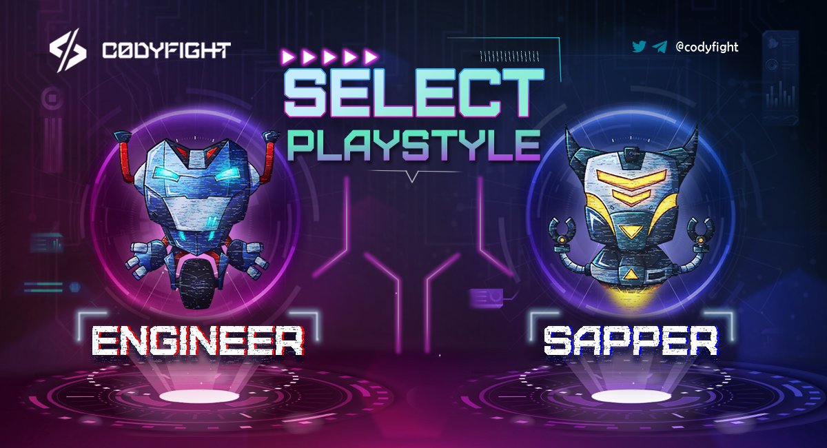 codyfight's tweet image. When starting Codyfight, you'll be given one of the two base types of #Codyfighters - Foo or Bar 🤖

🔧 Foo is an Engineer with the native skill - Build
💣 Bar is a Sapper with the native skill - Demolish

Which play style would you more prefer? 🤔
#Metaverse #NFT $CTOK #NFTgame