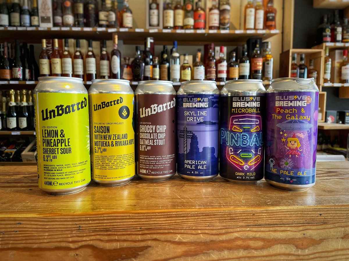 Fresh new beers just landed in-store. Check out these beauts from @unbarredbrewery and @elusivebrew 

#brightonwine #hovewine #brightonandhove #craftnotcrap #craftbeer