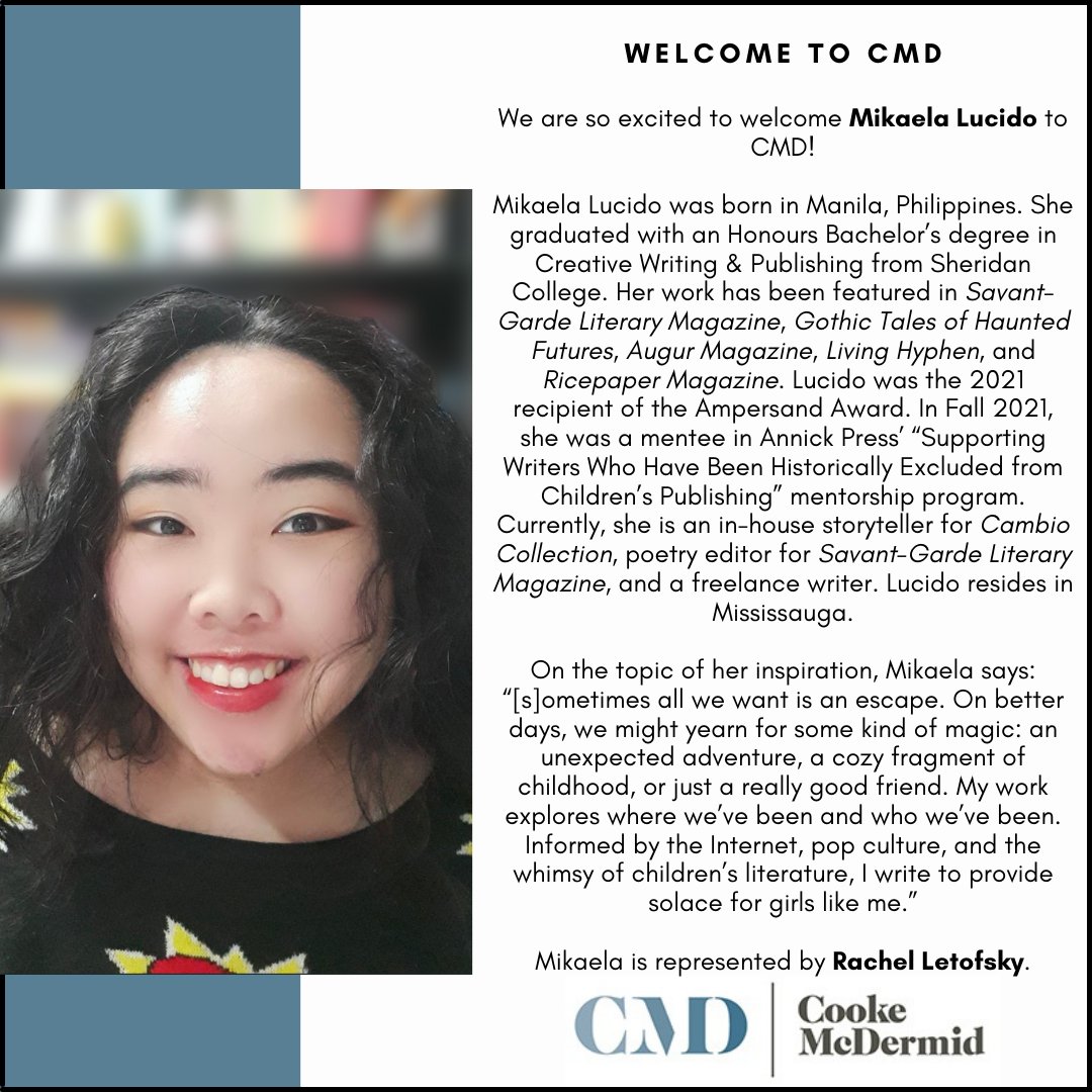 CookeMcDermid's tweet photo. 🎉 Welcome to CMD, @LucidoMikaela! Mikaela is represented by @rachelletofsky. https://t.co/YbzmZxuc5r