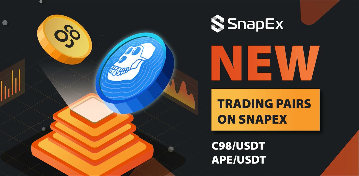 📣  New Trading Pairs live on the SnapEx:
 
C98/USDT
APE/USDT

⚡️ Flexible leverage of 1x to 100x 
⚡️ Instant Order Settlement
⚡️ Start trading with only $5 USDT 

Sign up now for FREE USDT Trading Bonus: buff.ly/3KWN4H1

📍Read more here: buff.ly/38sx00F