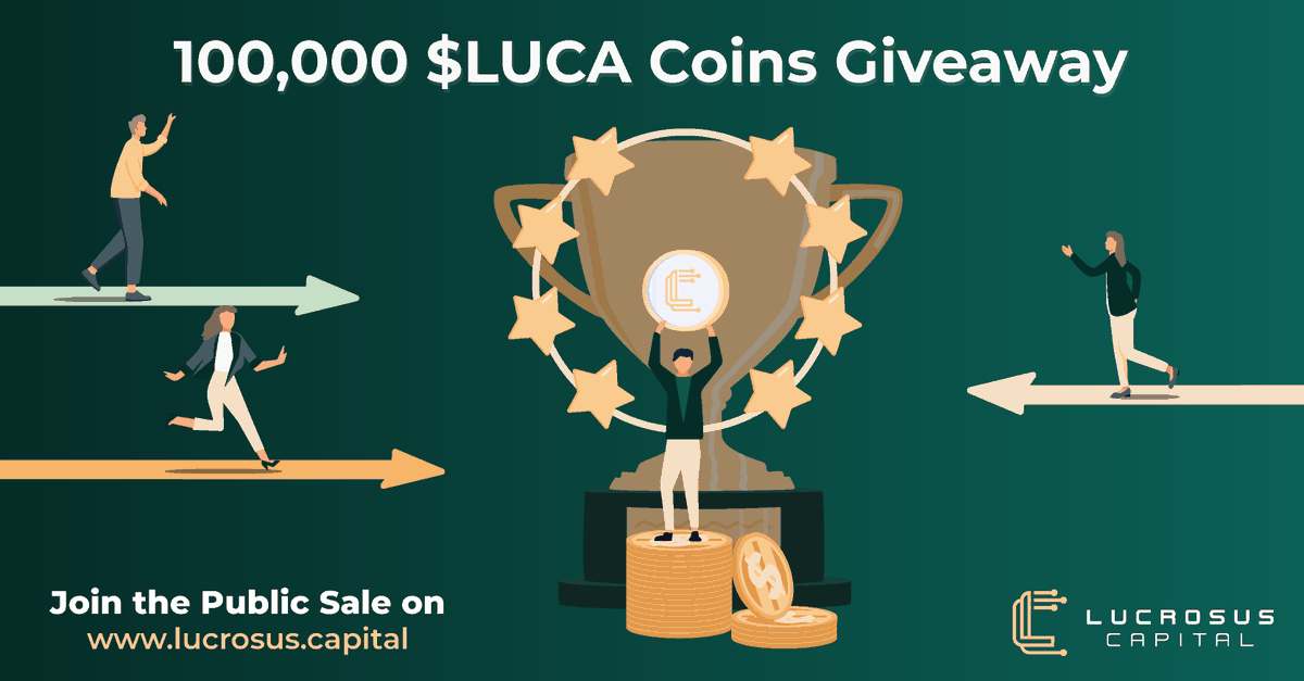 LucrosusCapital's tweet photo. Lucrosus GIVEAWAY!🏆
 
We are giving away a total prize of 100,000 $LUCA Coins. The #contest has several optional tasks which give you additional entries! The tasks change weekly so you can increase your chances every week! 🎉
 
Click to take part:
https://t.co/AZLQVwrRsq

1/3 🧵 https://t.co/mcbukm7cHV