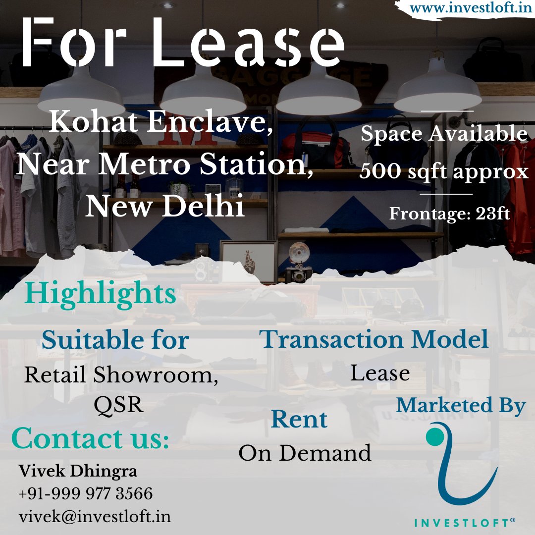 investloft's tweet photo. High Street #Retail Shop available on lease Near Kohat Enclave Metro Station. 

feel free to reach out to me for site visit. 

#lease #metrostation #metro #delhi #NorthDelhi #investloft https://t.co/2cLil3nt9Q