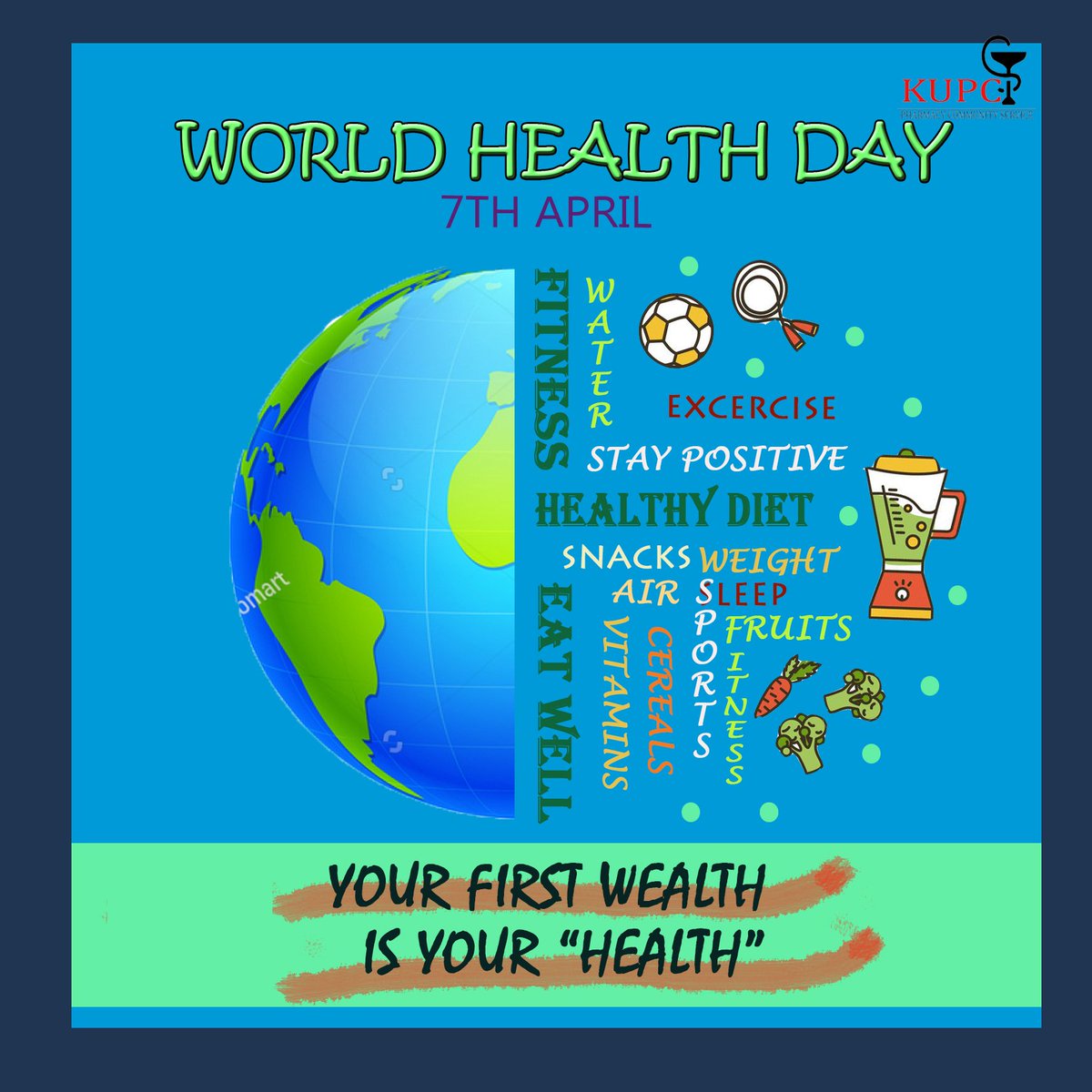 KUPCSofficial's tweet photo. Happiness begins with good health.
Karachi university pharmacy community service wishes you a very Happy world health day! Eat healthily and stay healthy.
#WorldHealthDay2022 #KUPCS https://t.co/ReosKu5Q3O