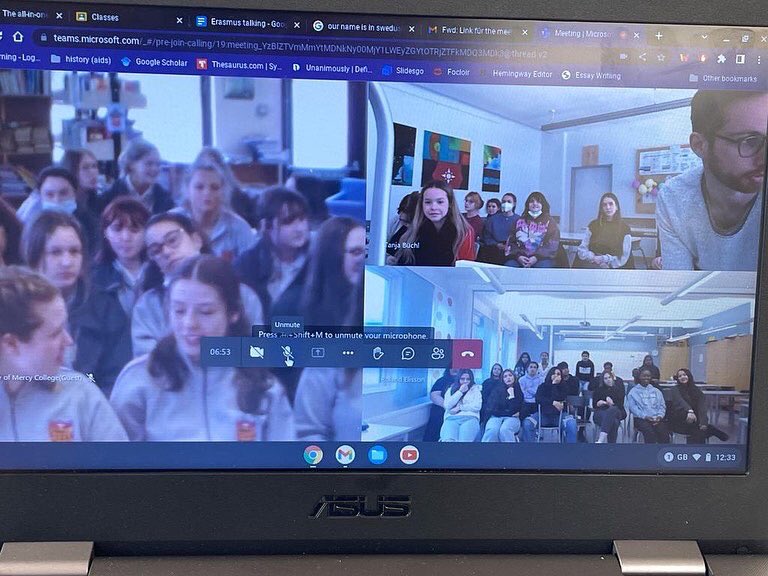 TYMercyBeaumont's tweet photo. On Monday, TYS sat in on their first #Erasmus+ zoom with schools from Sweden &amp; Germany. Exciting times ahead for EU studies in Mercy Beaumont. 🇩🇪 🇸🇪🇮🇪 https://t.co/mD9gLYdJWH