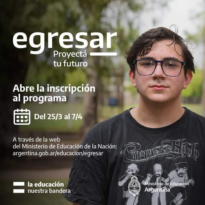 estudiantesmnes's tweet photo. Atención🚩🚩
Último día para inscribirse al #Egresar
👉Les comentamos que las inscripciones a Egresar se encuentran abiertas y pueden realizarla a través de este link https://t.co/B0weUDZfLT
#NoteQuedesAfuera
@lunge_lunge
@linares_cielo
@misioneseduca https://t.co/SJIqiEKB4h