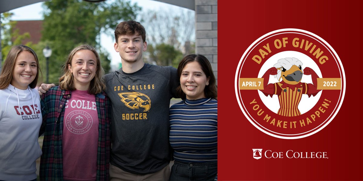 CoeCollege's tweet photo. Happy #KohawkDay! Check out @CoeAlumni throughout the day for challenges and opportunities to join in on the fun! https://t.co/HB4kUmbISW