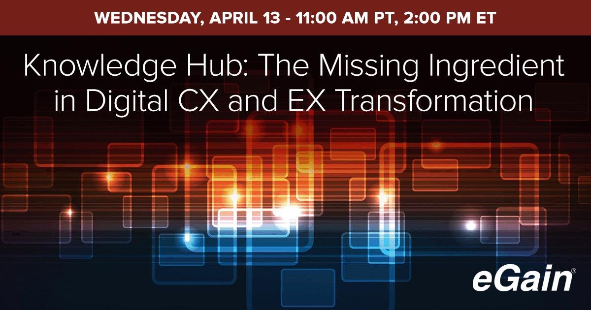 destinationCRM's tweet photo. Join the experts from @eGain on this informative webinar as they discuss the latest research on the pain points that stand between #customers and the experience they seek. Reserve your seat today! #AX #CX #KnowledgeHubs https://t.co/9desytCSdR https://t.co/2RkK9cWD1i