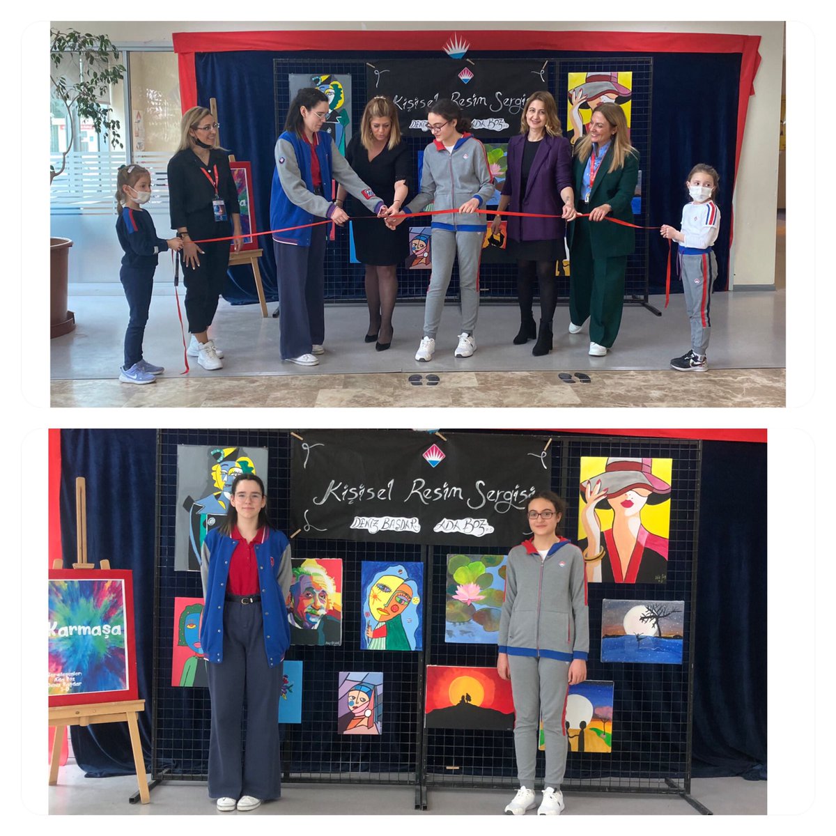 7-D Sınıfı  öğrencilerimiz,
Ada Boz ve Deniz Başdar’ın “KARMAŞA”isimli karışık teknik ile hazırladıkları kişisel resim sergisini lobimizde öğrencilerimizle buluşturduk.❤️💙#kişiselsergi #sanat #sanatetkinlikleri #sanatheryerde