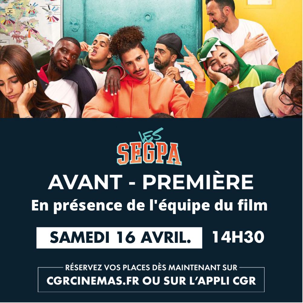 🎥🎥 Avant-première le samedi 16 avril à 14h30 ! 
On organise un jeu concours jusqu'au dimanche 10 avril 20h00 !! 🎥🎥

Pour participer il faut :
- Liker le post ;
- Commenter et tagger un ami.

🍀 Que la chance soit avec vous 🍀

#Cinémas #CGR #Segpa #cinemafrançais #films