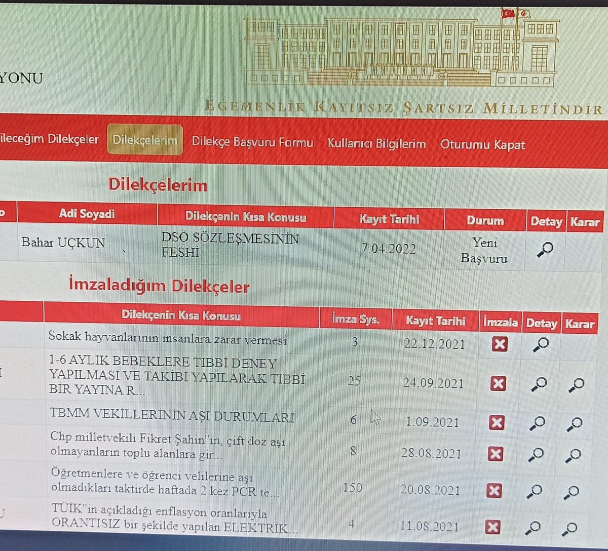 Arkadaşlar, DSÖ ile sözleşmenin feshi ve yeni protokolün imzalanmaması için TBMM dilekçe komisyonuna ilettigim dilekçeye imza koymanızı rica ediyorum. 1000 imzaya ihtiyaç var.