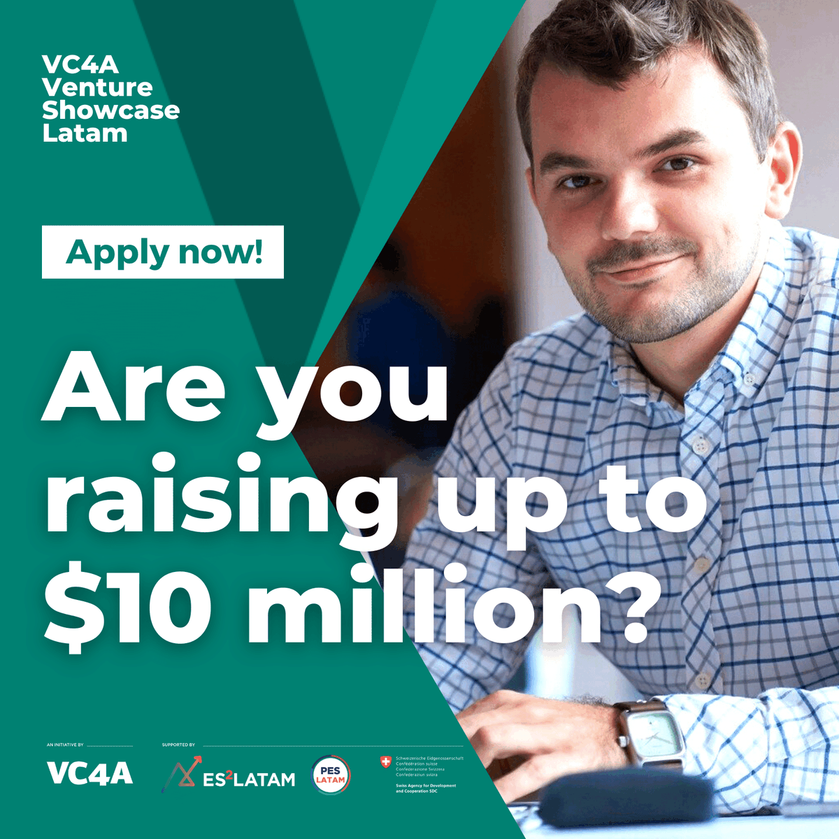 VC4A_Africa's tweet photo. Applications now open for the maiden edition of The VC4A #VentureShowcaseLatam 🚀
Are you a tech #startup operating in #Latam and raising up to USD 10M?
Learn more & apply now ➡️ https://t.co/MYAo377eMv
*Supported by the global alliance #PESLatam & the @SwissDevCoop https://t.co/859zyNFvCP