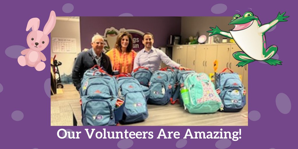 🐸💛Our friends from Rotary Club of Denver Southeast stopped in for some bag stuffing last month! Thank you for all you do and for helping us deliver #joylaughterandrelief to kiddos facing tough illnesses. #givingback #community