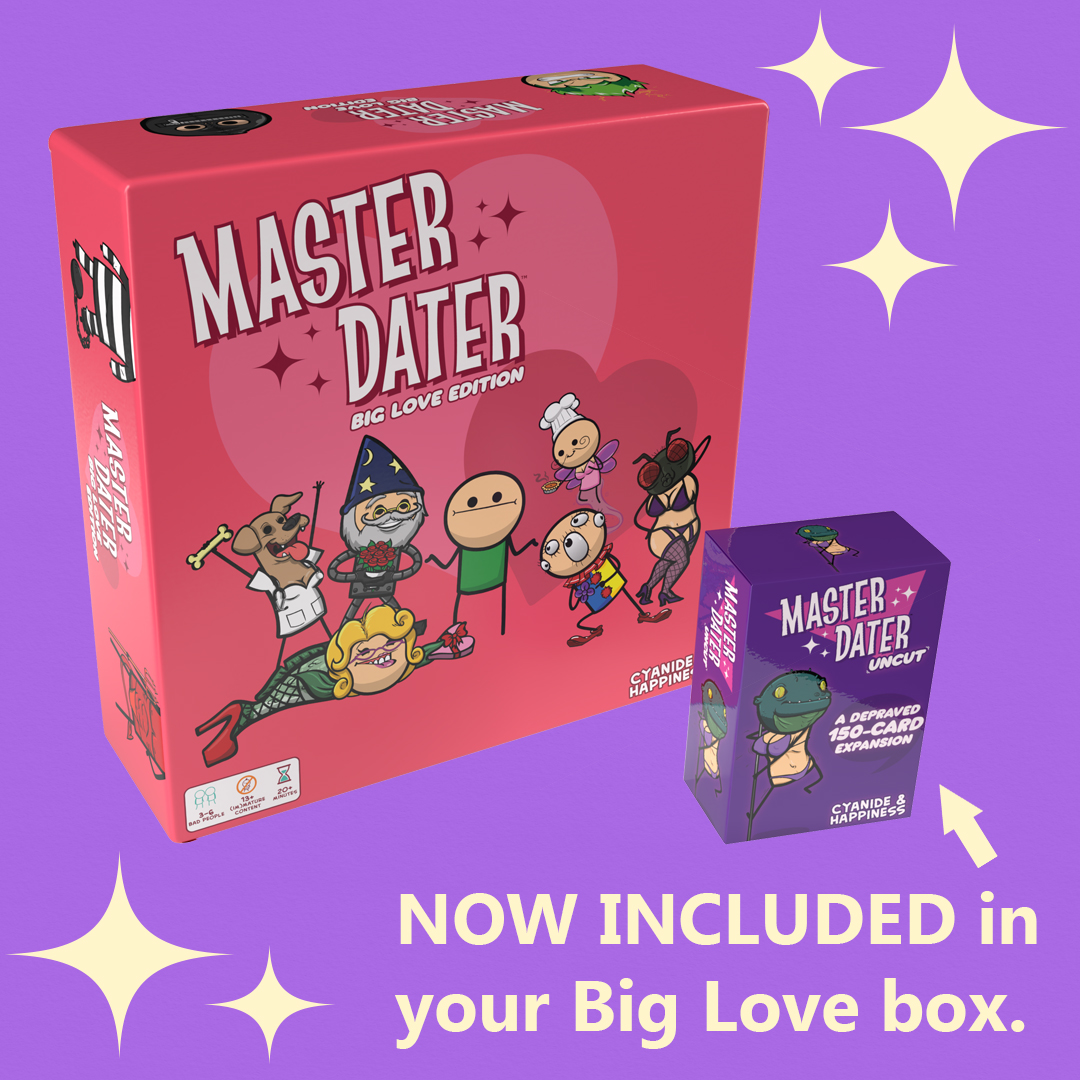 Explosm's tweet photo. We gave you stretch goals, and you stretched. A very NSFW expansion pack has been added to every Big Love edition: https://t.co/Vn2CD22yk2 https://t.co/O1dHzvEyR5