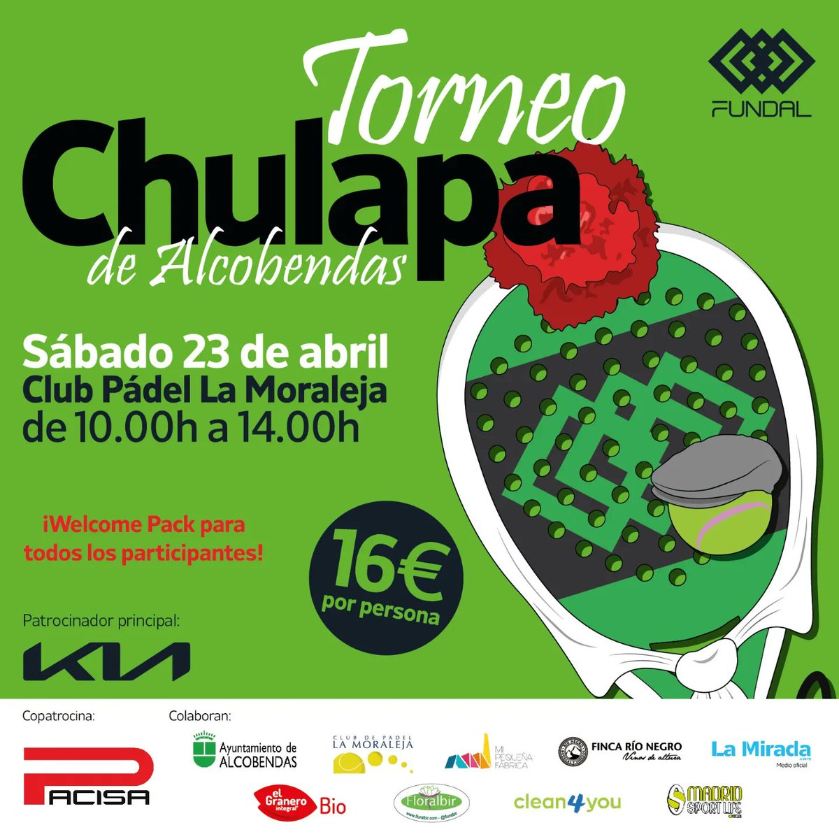 Fundalcobendas's tweet photo. 😉 Y a la vuelta de Semana Santa... #TorneoChulapa de #pádel en #Alcobendas. 💯

🗓 Sábado 23 abril 
🕘 De 10:00 a 14:00 h
📍@clubdepadelmoraleja
✅ Categoría masc, mixta y fem
💫 Pack bienvenida y trofeos

📲 APÚNTATE EN >>> https://t.co/9Pt9CG8OWb

GRACIAS @KiaEspana @PACISAEU https://t.co/6ch46ReXhC
