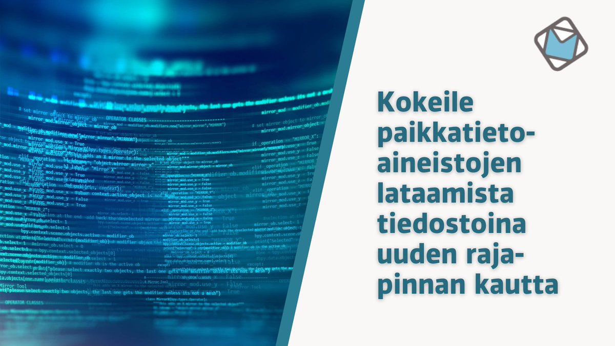 Maanmittaus's tweet photo. #Paikkatieto​jen käyttäjille vinkki: laajensimme taas tapoja hankkia avoimia aineistojamme. Kokeile lataamista tiedostoina uuden rajapinnan kautta. Kätevä, jos haluat hakea aineistoja koordinaateilla eli suorakaiteella tai polygonirajauksella.

Tutustu: https://t.co/tZp7fjJD9m https://t.co/l4LFRCXHVP