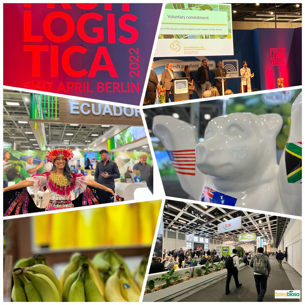 banabiosa's tweet photo. Good bye #Berlin ! 🐻 One more time it’s been a great pleasure to enjoy one of the biggest international exhibitions of #fruits &amp; #vegetables 🍌🥑🧄🍒🥥🥒👩🏼‍🌾👨🏽‍🌾🚜👩🏾‍🌾🐢👨🏼‍🌾#fruitlogistica2022 Our wish for next year #PeaceInUkraine 🕊 https://t.co/x3gr1UiYQN