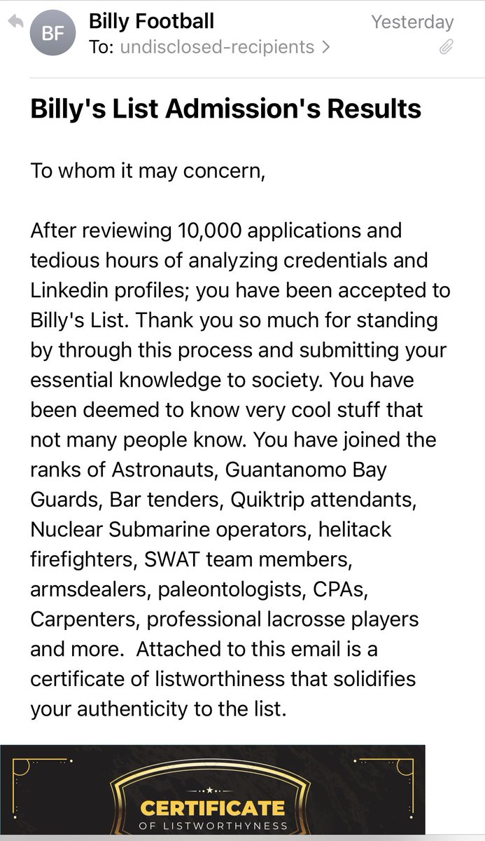 nate12hay's tweet photo. Proud to be a member of @Billyhottakes List #BillysList https://t.co/3YTXmO7GB4