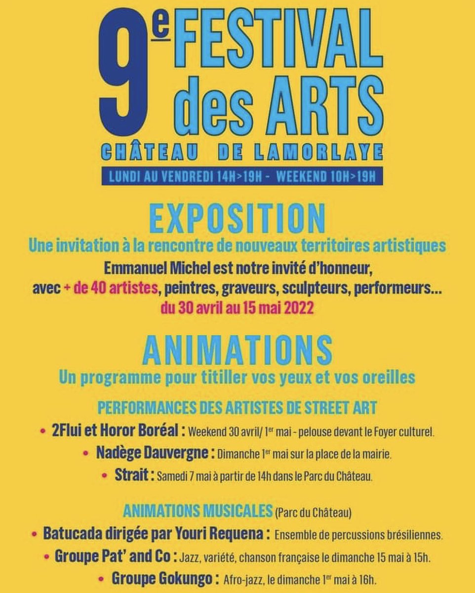moulanicolas's tweet photo. Festival des Arts - 30 Avril au 15 Mai
#lamorlaye #airecantilienne https://t.co/QNerqx4Xd9