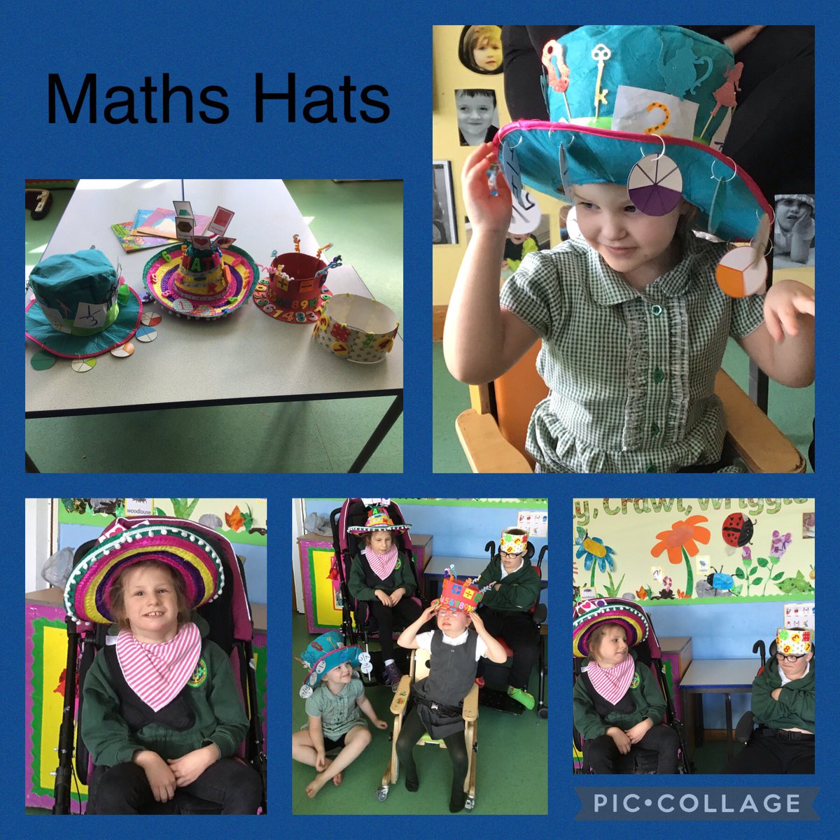 PenllergaerP's tweet photo. Well done to all the pupils in our PMLD Units who created fantastic maths hats! ๐#PPSPmld #PPSNum https://t.co/KVtNoDuoTU