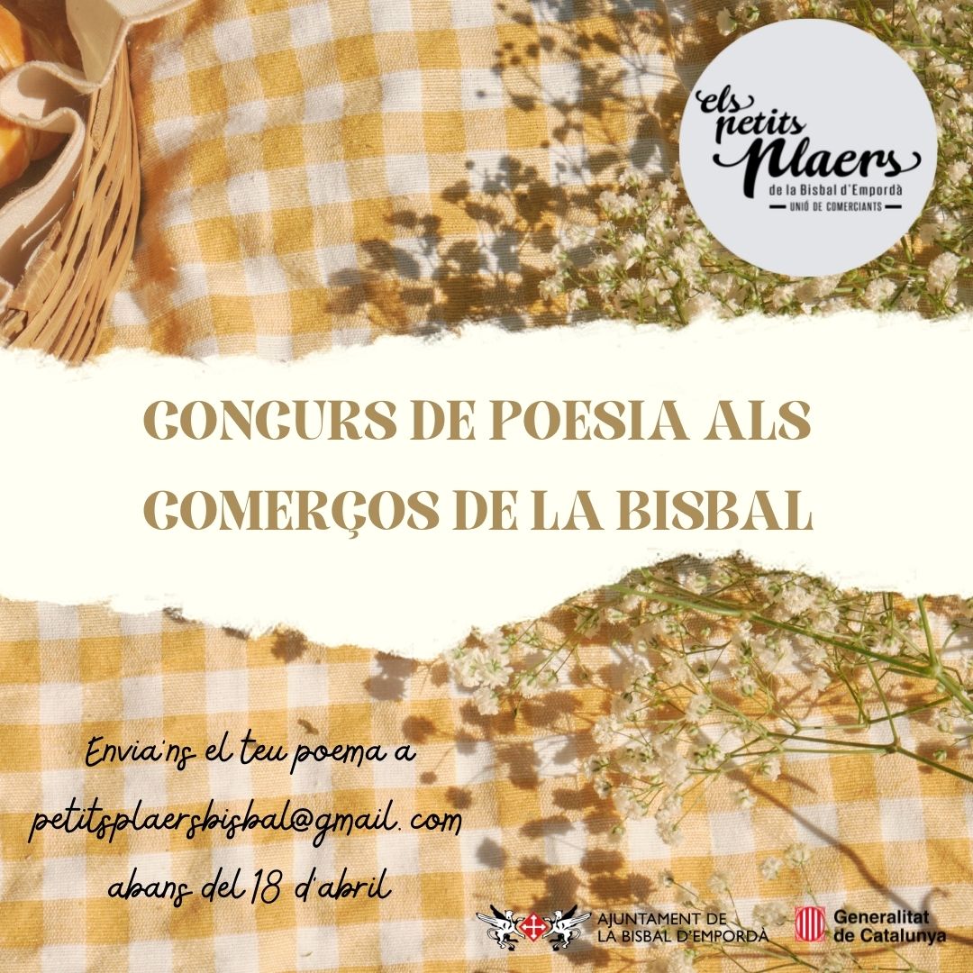 opticadaro's tweet photo. Us agrada la poesia❓

Envia el teu poema i participa en el concurs de poesia dels comerços de la Bisbal. Els 2 guanyadors o guanyadores rebran un Bisvals per poder gaudir dels petits plaers de la Bisbal. 

Consulta les bases a https://t.co/J7s5eS88pw https://t.co/hzgL3aE5KJ
