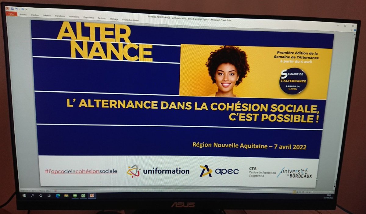 Jen_Planchon's tweet photo. La semaine de l'alternance continue à @uniformation_ délégation Nouvelle Aquitaine! Ce matin un webinaire sur le sujet "L'alternance dans la cohésion sociale, c'est possible!". Co animé avec @Apec_NA et le CFA @univbordeaux ! Et le témoignage de Jeunesse Habitat Solidaire.Merci😊 https://t.co/YRmMvB8LTw
