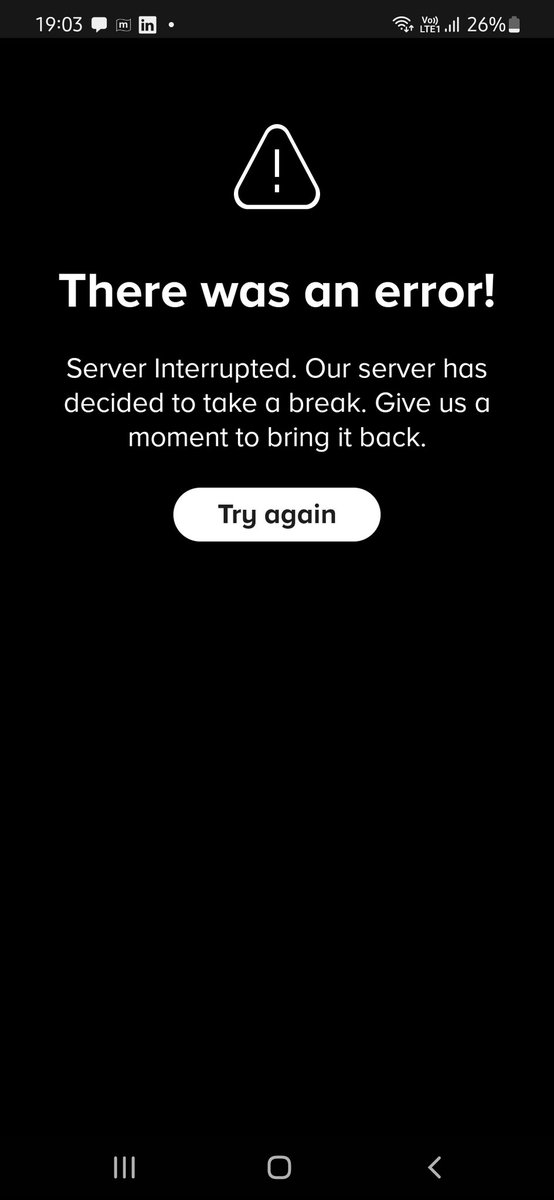 SanjeevRC's tweet photo. Looks #TataNeu has crashed. Trying for last 5 minutes everytime get the same error.
#failedlaunch https://t.co/TG3XWoIqgP