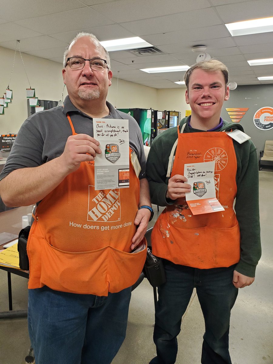 Congratulations to Chris and Brandon for hitting milestone Homer Awards! We appreciate all they do!!! 
<a href="/THDAllenPark/">Allen Park HD #6821</a> <a href="/King2Dale/">Dale King</a> <a href="/jwoodard517/">josh woodard</a> <a href="/lyson_sandy/">Sandy Lyson</a> <a href="/ChrisHarris68/">Christopher Harris</a>