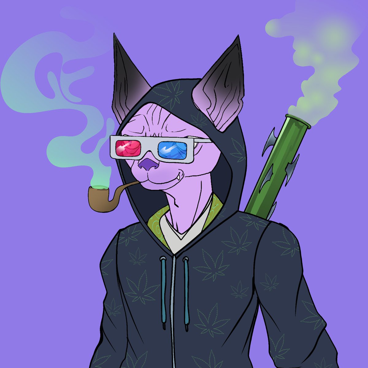 The next honorary goes out the the coolest stoner in the space. @DeezeFi  may this stoned Neko Gumi serve you well on your adventures!🍁 Blaze it👺👹