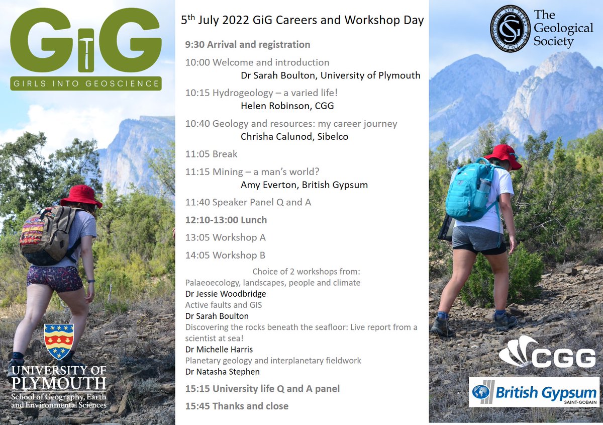 girlsingeosci's tweet photo. Save the date! Bookings for this years #GiG2022 open on 25th April! But don't worry, whilst you are waiting you can check out what we have planned on out event page https://t.co/J2h6hIh8Bq and have a sneak peek at the amazing speakers and workshops we have on offer! https://t.co/3QjSFYk2nH
