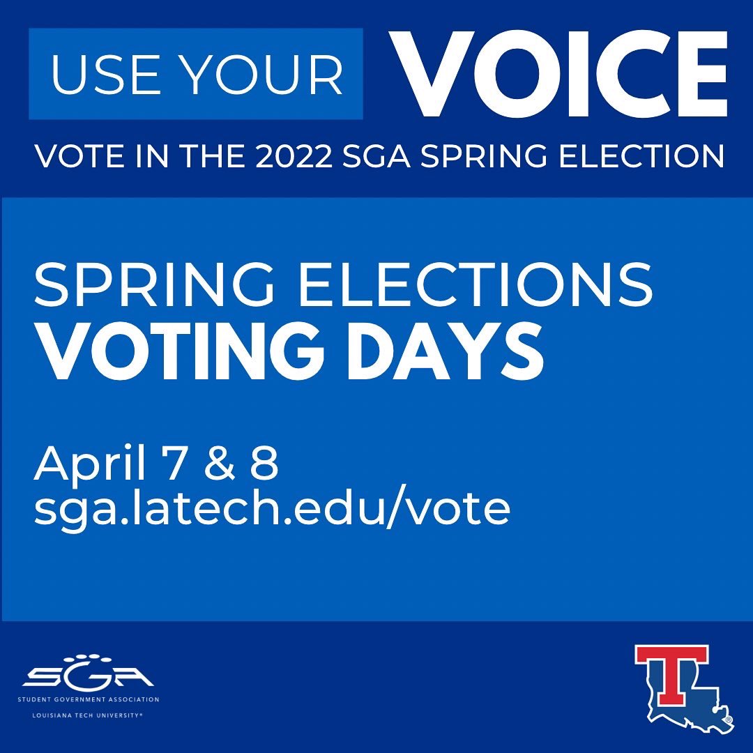 Today and tomorrow are the 2022 SGA Spring Elections🗳Polls close tomorrow at 3 p.m.