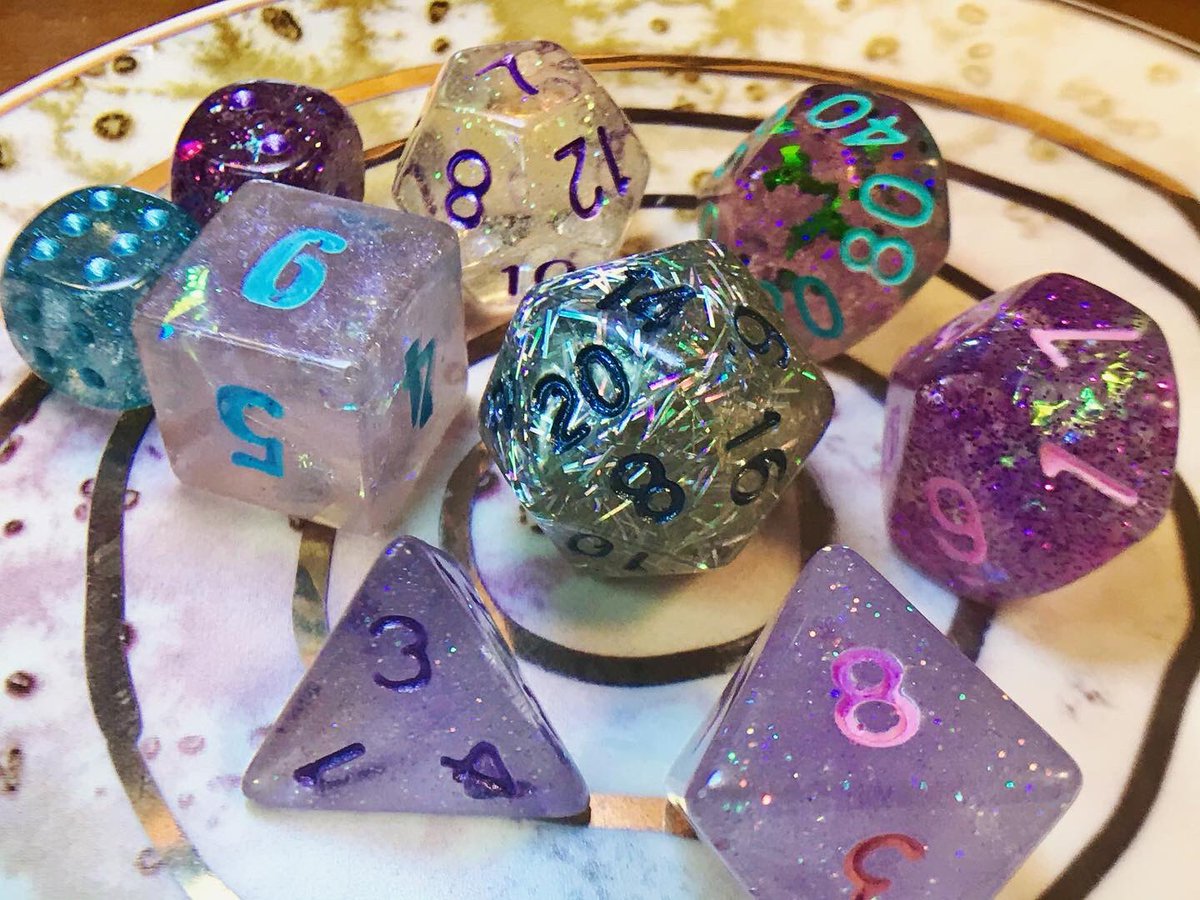 DeathwishDice's tweet photo. Up to 50% off all handmade items in the shop(including these new mixed sets I put together!) sale goes on until I can clear out a bunch of this inventory. 😁
✨https://t.co/DOobOMhX6c✨

#dice #cutedice #sparklydice #sparkly #dnd #ttrpg #handmade #handmadedice #new #functionalart https://t.co/XjdL957Mlw