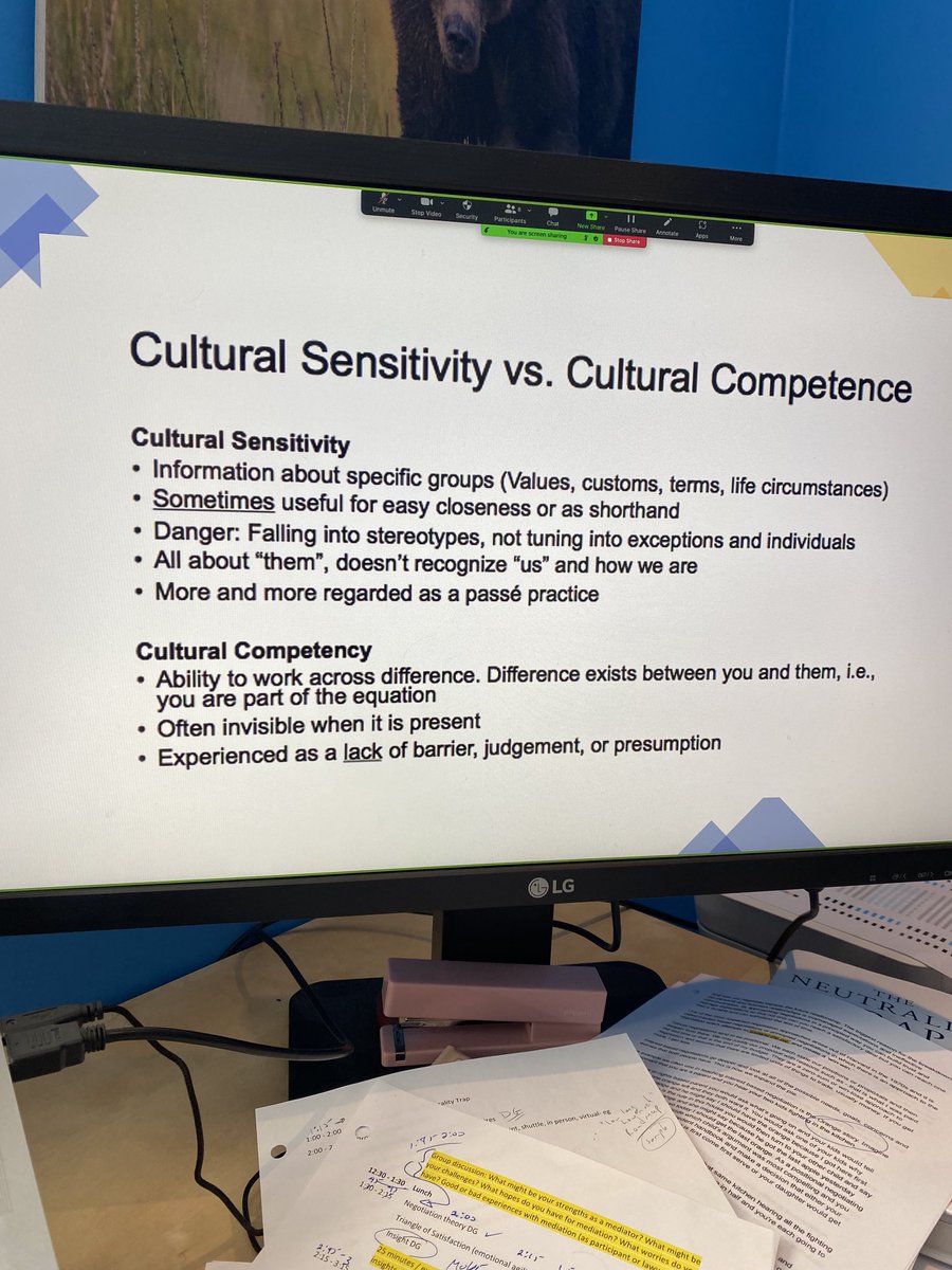 “Cultural competency is competency” ⁦<a href="/christinekim_/">Christine Kim</a>⁩  as we teach Fundamentals of Family Mediation this week