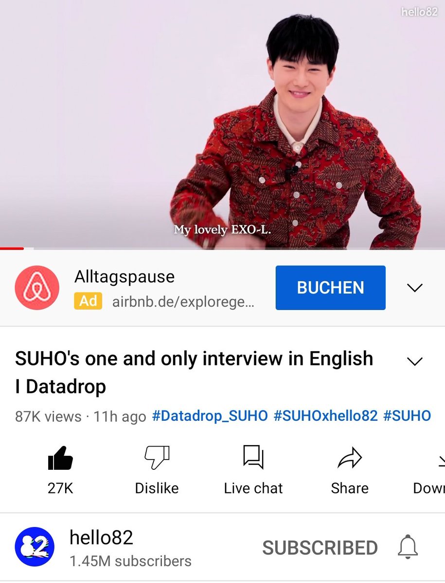 Ivy_loeou's tweet photo. @hello82official My favourite part of the video is when Suho starts singing! His voice is so angelic and so pure! He is really the guardian angel i love him... Thank you for singing Suho!
https://t.co/uAMRhZBImw
#Datadrop_SUHO #SUHOxhello82 #SUHO #hello82 https://t.co/vrsnQaIwvl