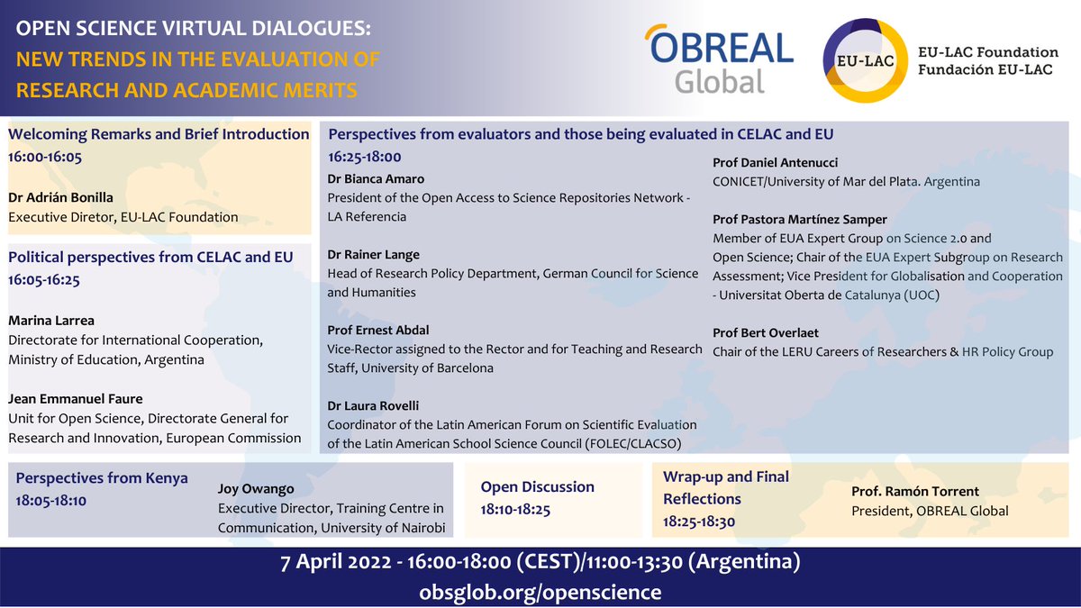 eulacfoundation's tweet photo. We are about to start with the 2nd Virtual Dialogue!
Don’t miss your chance to listen to our high-level experts on Open Science and register know for the virtual dialogues organised by @eulacfoundation and @OBREAL_.
https://t.co/kBjR0DffbL
#OpenScienceEULAC https://t.co/ZRDQ1wrQNH