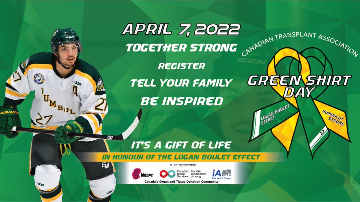 Ride4ARVC's tweet photo. Today we remember the victims and families of the Humboldt Broncos bus crash, including Logan Boulet whose legacy continues to inspire Canadians to talk to their families and register as organ donors. #GreenShirtDay #LoganBouletEffect https://t.co/gdZu2DbrFN