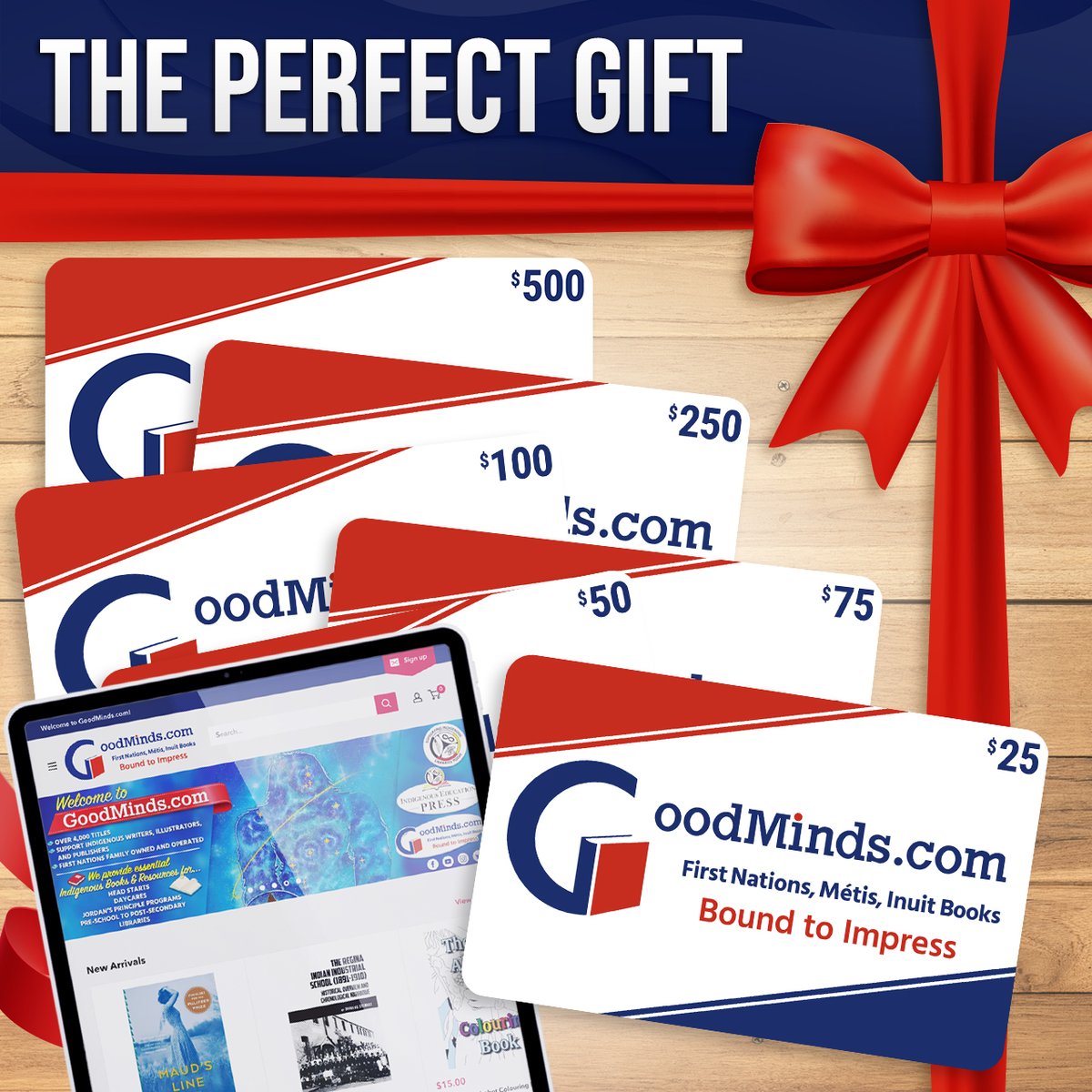 GoodMindsBooks's tweet image. Give the Gift of a special book with a #GiftCard from GoodMinds.com #IndigenousBooks. 🎁💝 

Please visit our online catalogue to order. Thank you! @GoodMindsBooks: goodminds.com/collections/gi…
#eastergifts #mothersdaygifts