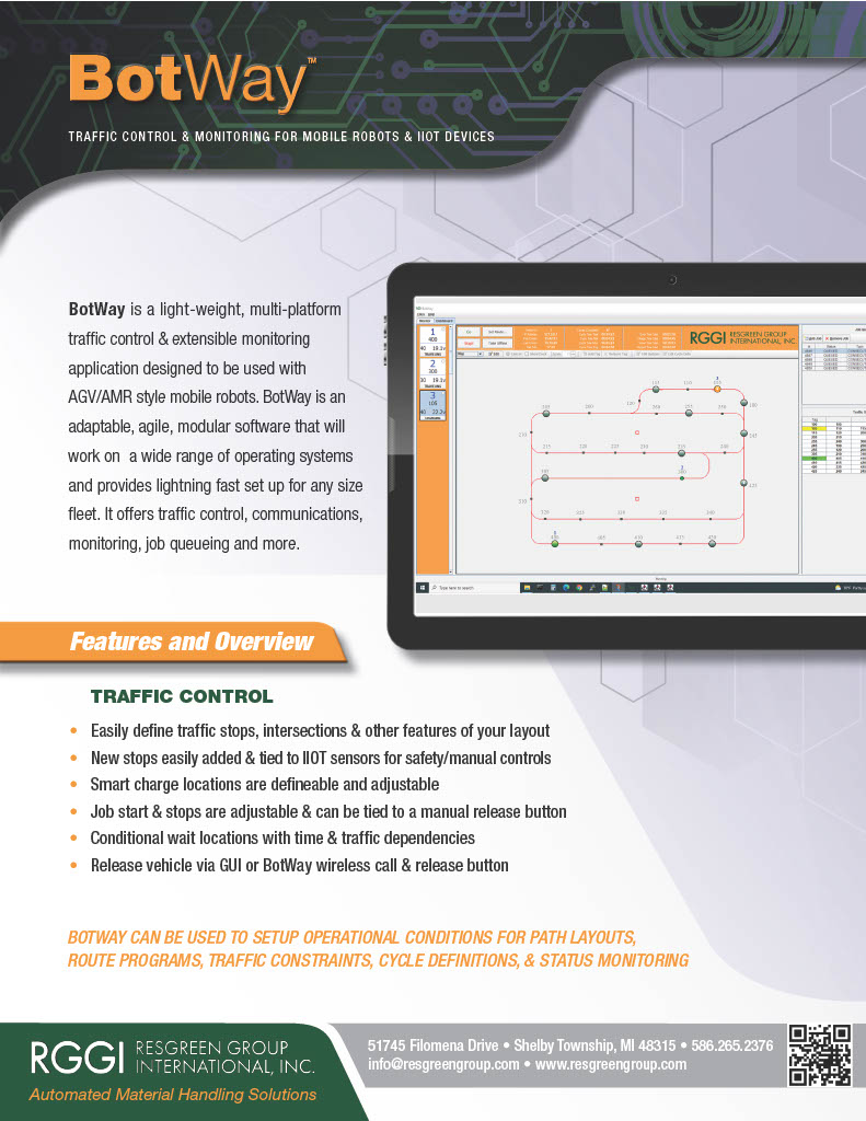 ResGreenGroup's tweet photo. $RGGI's signature #BotWay™ traffic control & monitoring software application provides a versatile, light-weight solution that works with a wide range of operating systems.
Providing competitive & innovative solutions in the #automation industry.
#ResGreenGroup #BotWay™ https://t.co/w0TcxSCFxA