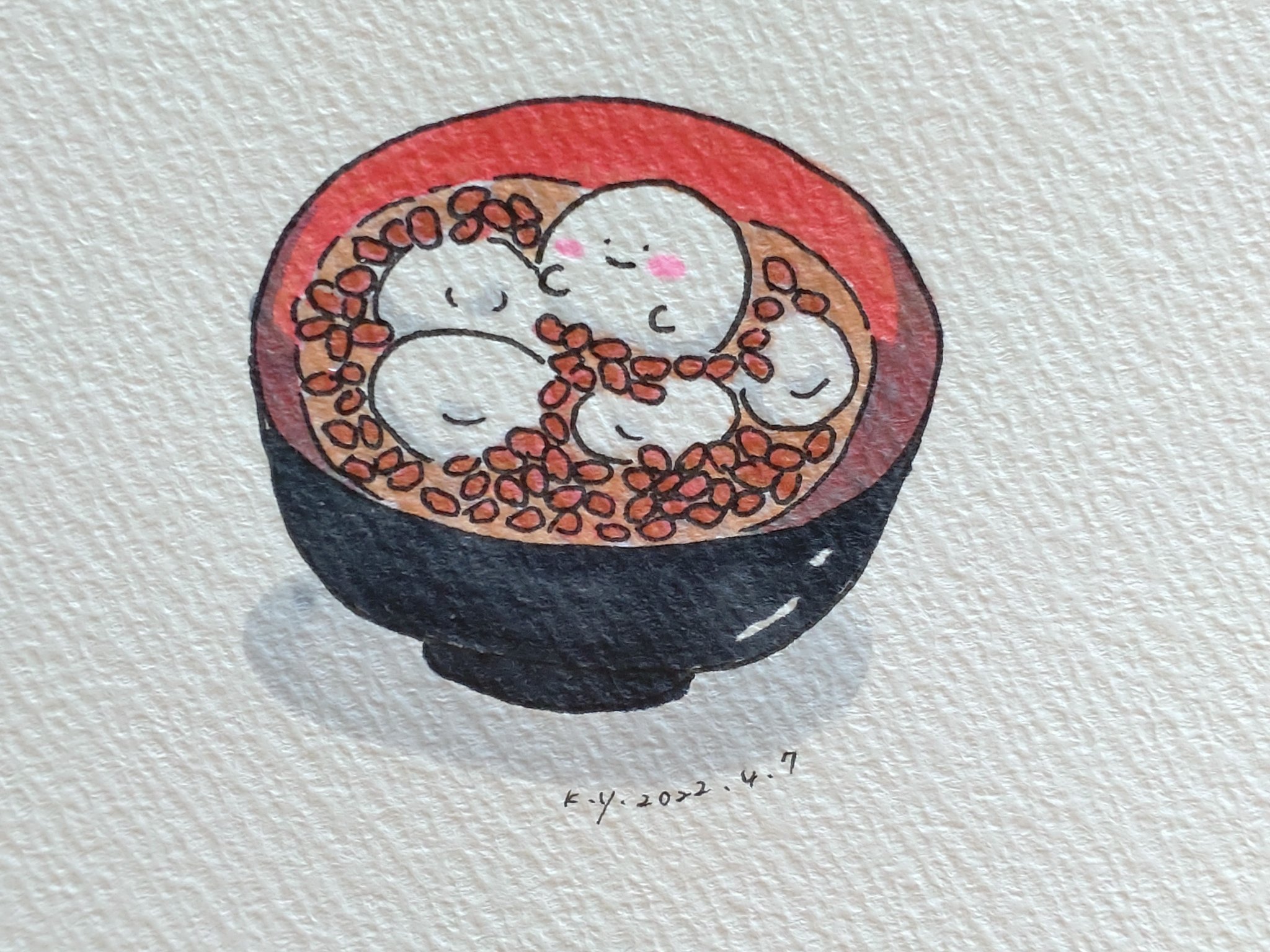 ゆりこうだい 2407 1 白玉ぜんざいともち 一日一絵 イラスト 手描きイラスト コピック Copic もち 白玉ぜんざい 白玉 オリキャラ T Co Xmfkillybj Twitter