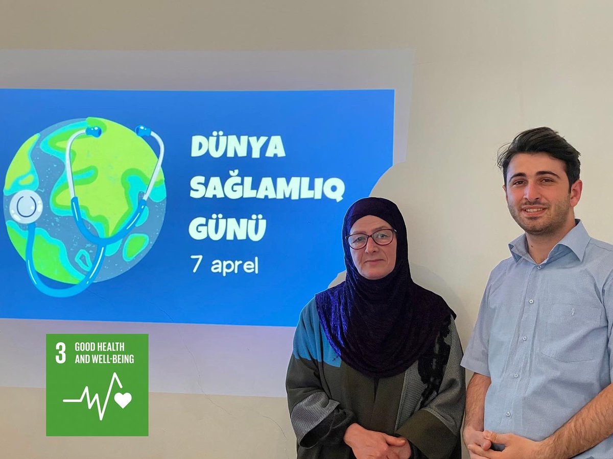 ulvijamalsoy's tweet photo. 🩺We need to achieve the Sustainable Development Goals. One of the goals is "Good health and well-being". Doctor Mrs. Irada attended a meeting with young people. 🌍🩺
He gave detailed information to young people about human health and ways to protect it. Thanks!
#worldtodolist https://t.co/AllePRLaGX