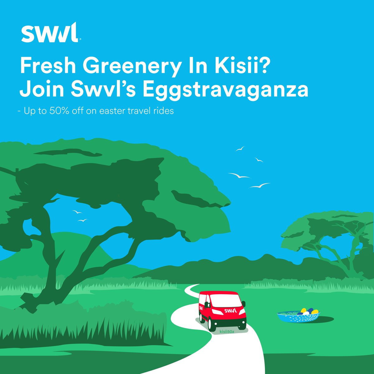 Enjoy the green fields in Kisii this easter! Get up to 50% off your easter travel ride or more if you find the hidden clue.