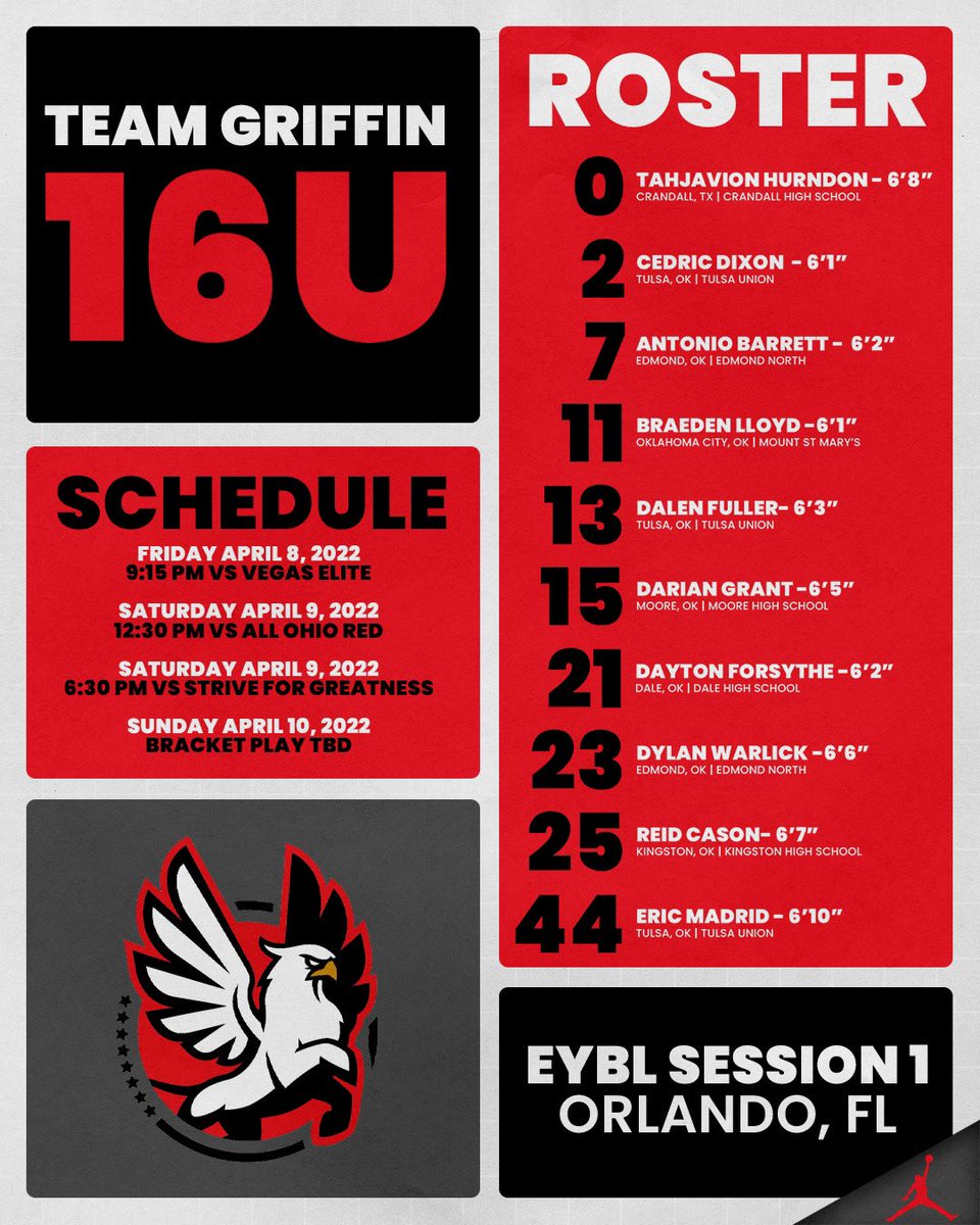 Legyndseybl's tweet photo. It’s time! Live period session 1… Orlando! #eybl #jordanbrand #teamgriffinfam https://t.co/3Ht1oMxQXG