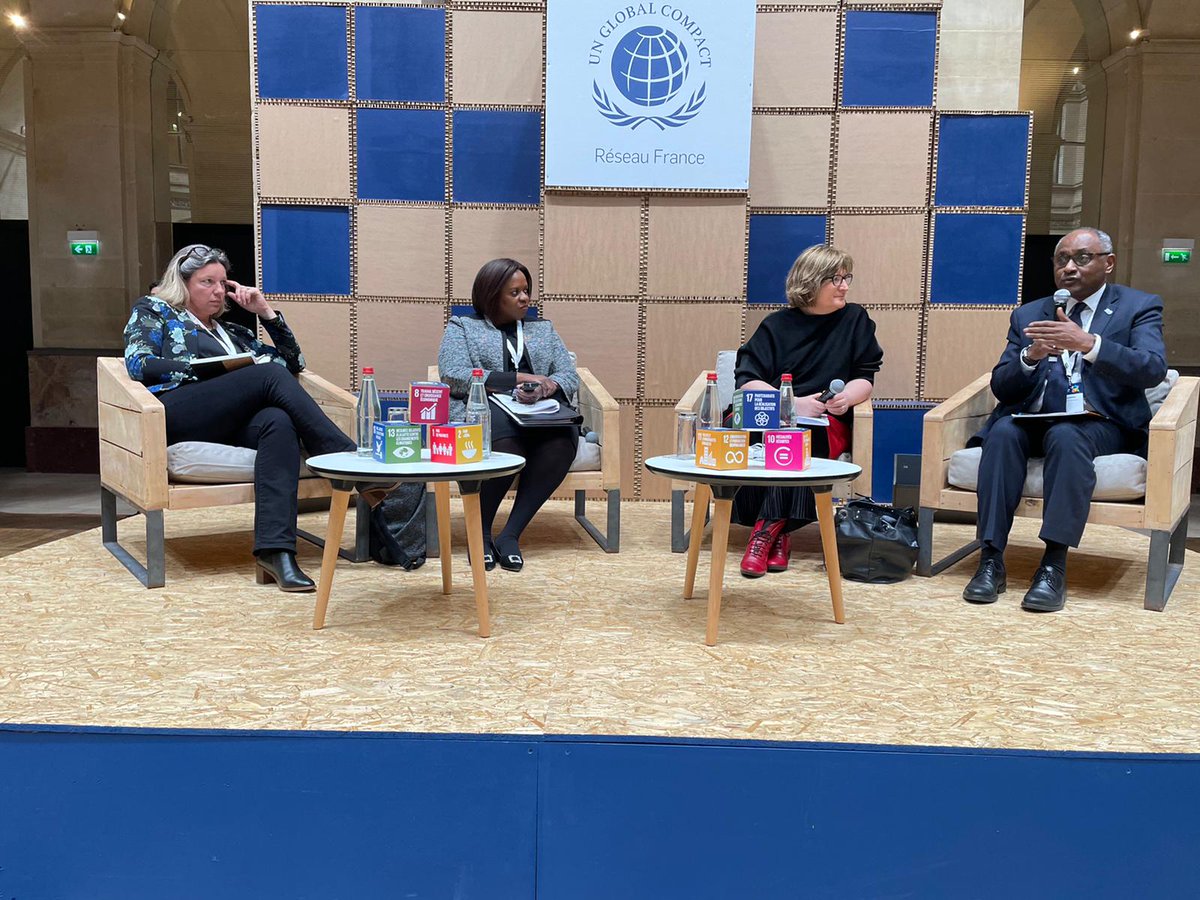 Paneliste à l'Assemblée générale du Réseau Global Compact France Palais Brongniard avec Sanda Ojiambo CEO UN Global Compact. Une ouveture de l'UNESCO vers le secteur privé pour l'Afrique...