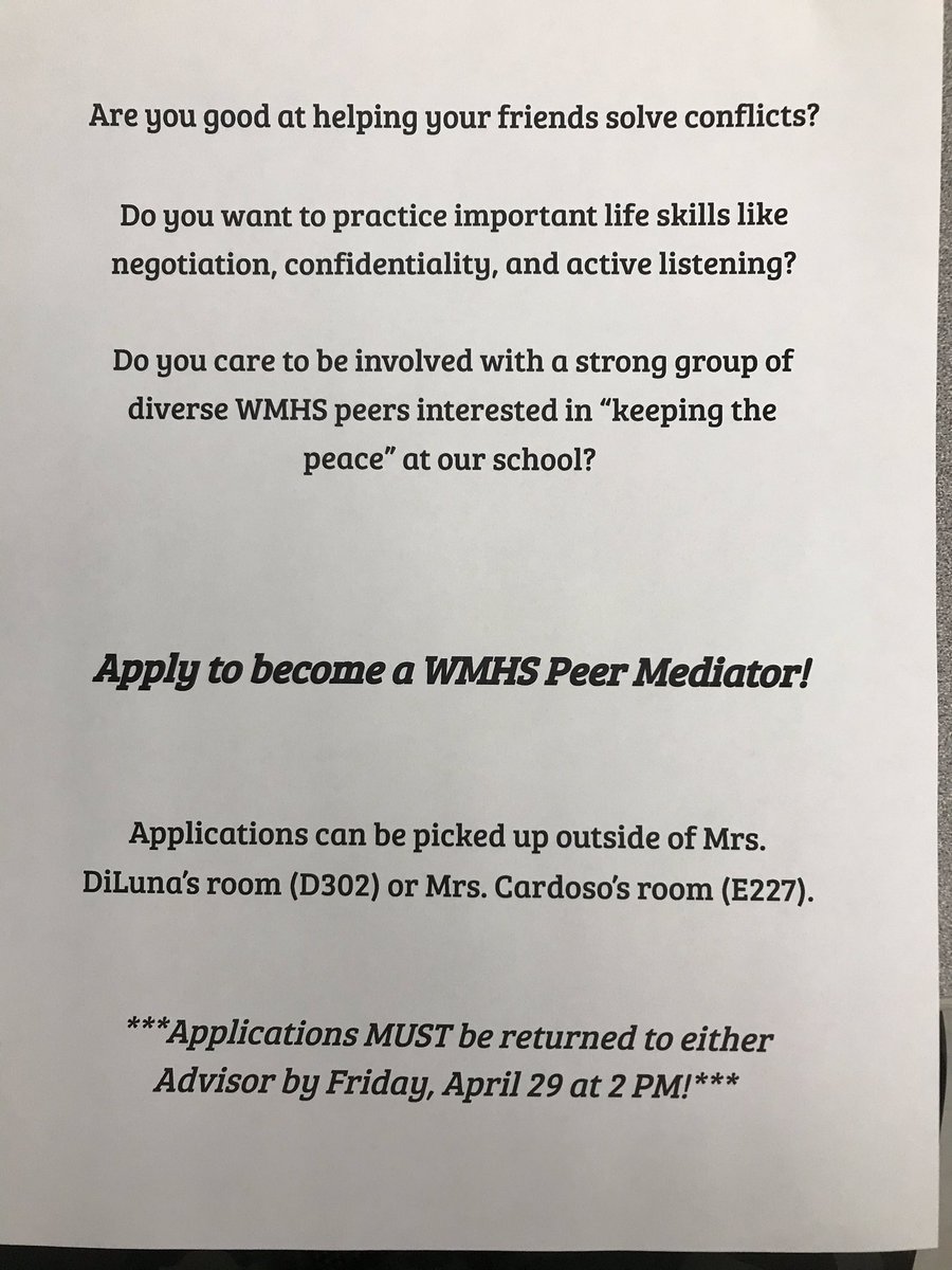 WMHS Peer Mediation tweet media